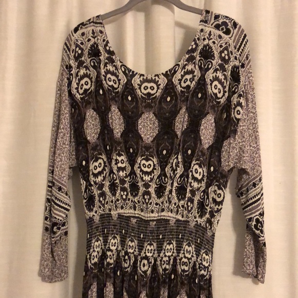 Free People Reversible midi dress in unique detailed pattern - Picture 2 of 8